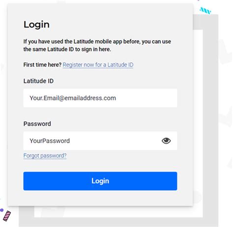 A Latitude ID is unique to the mobile app and the Latitude Service Centre. . Latitude service centre login